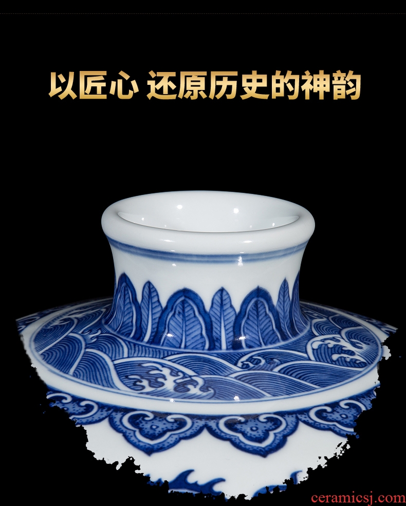 Ning mei bottle sealed kiln porcelain of jingdezhen ceramic vase furnishing articles sitting room new Chinese style restoring ancient ways of blue and white porcelain antique porcelain