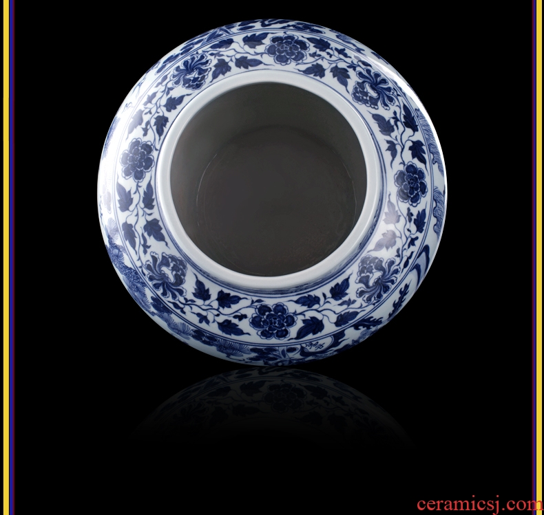 Better sealed kiln jingdezhen ceramic guiguzi down large Chinese blue and white porcelain is general furnishing articles can rich ancient frame porcelain