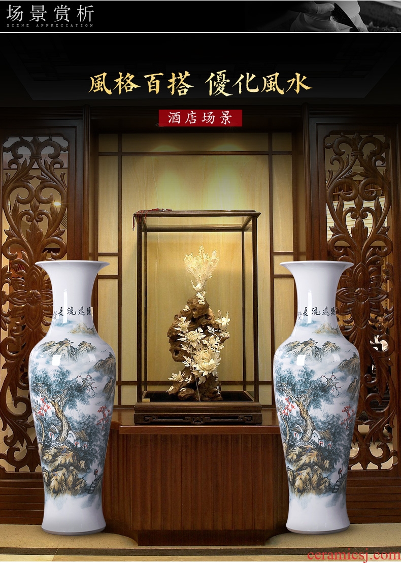 Jingdezhen ceramic decoration to the hotel villa large vases, flower decoration in the sitting room porch feng shui decorative furnishing articles