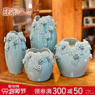 Murphy's hand knead relief ice to crack the ceramic vase large modern contracted sitting room TV cabinet decoration furnishing articles flower arranging