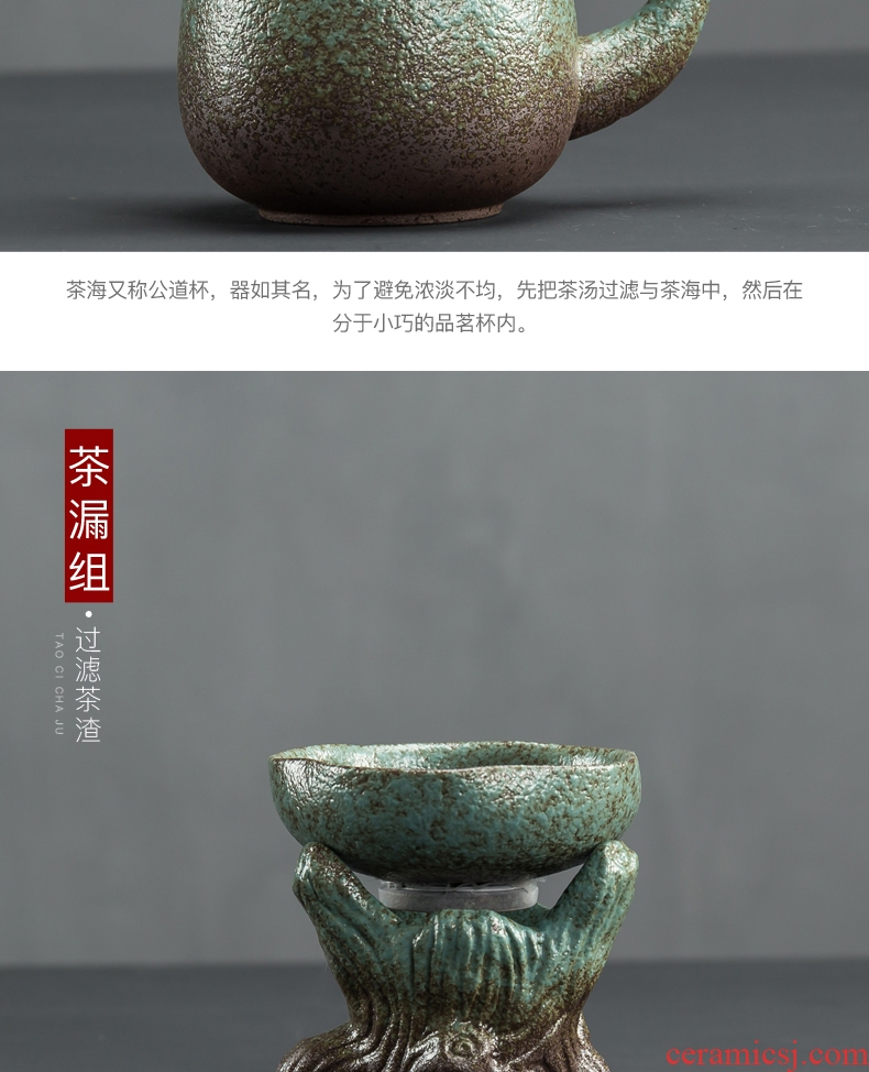 High-grade coarse ceramic tea set tea tray Japanese household contracted creative jingdezhen ceramic cups of a complete set of the teapot