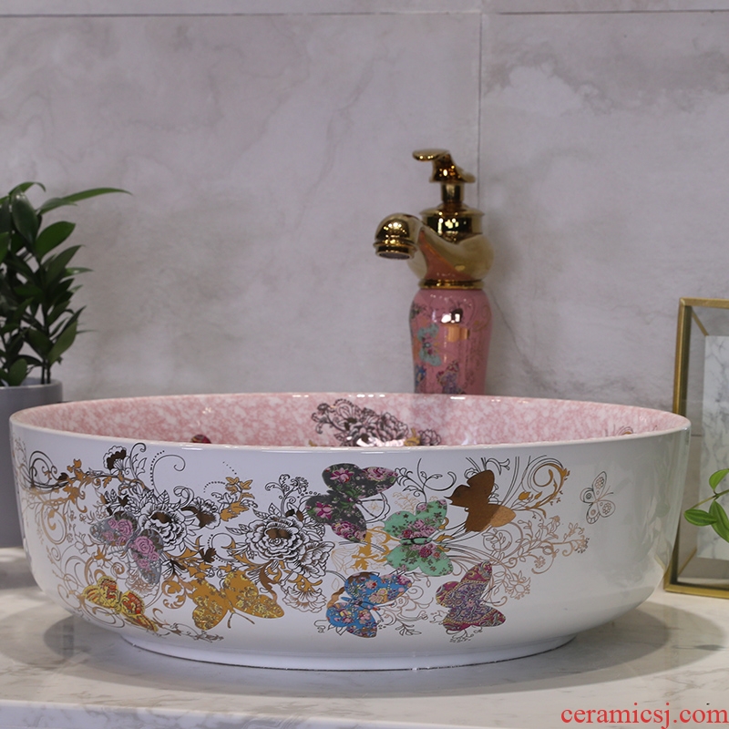 Basin stage basin art ceramic round sink Europe type lavatory basin sink household toilet