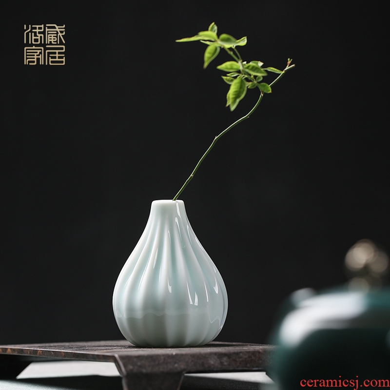 Blower, jingdezhen ceramic flower furnishing articles floret bottle of home sitting room adornment shade blue and white tea ceremony of spare parts