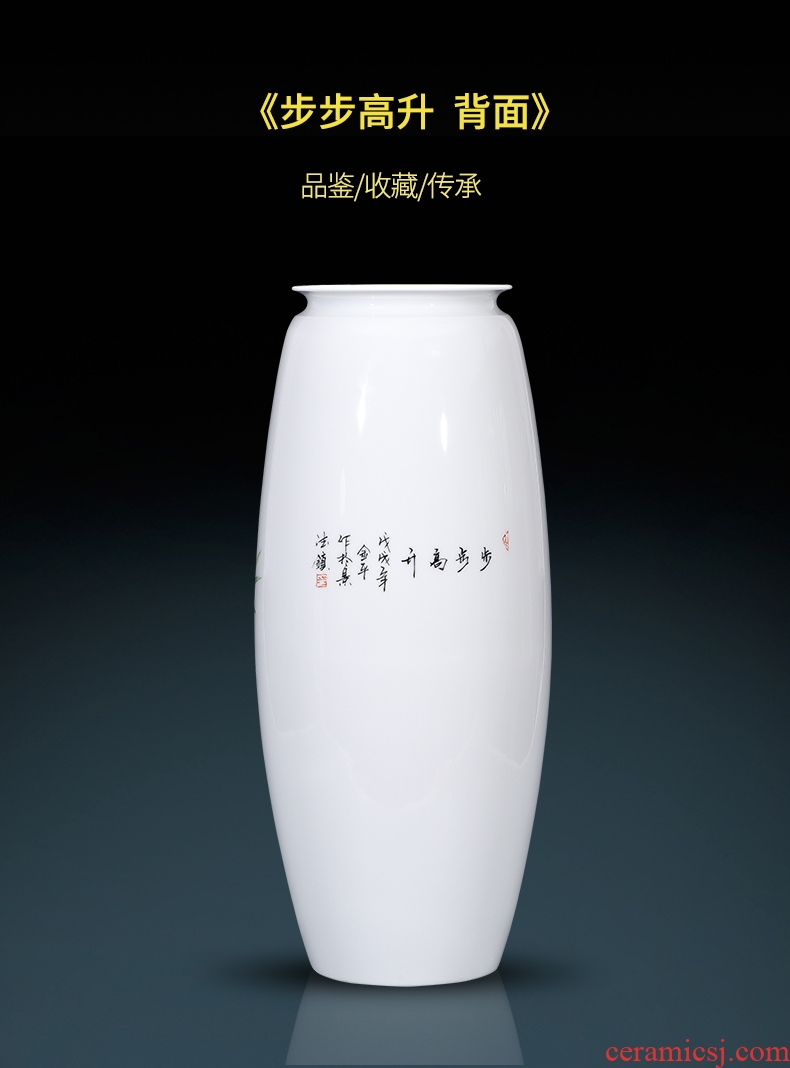 Jingdezhen ceramics furnishing articles hand-painted bamboo vases, flower arrangement of the sitting room porch decoration of new Chinese style household ornaments