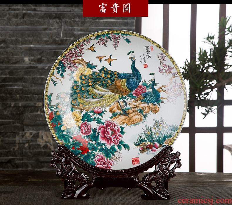 Hang dish of pottery and porcelain of jingdezhen ceramics decoration plate household adornment bookshelf sitting room place feng shui decoration gift porcelain