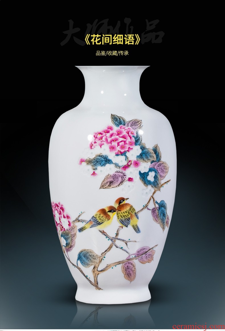 Jingdezhen ceramic vase famous hand-painted Chinese pomegranate thin foetus and exquisite furnishing articles home sitting room adornment flower arrangement