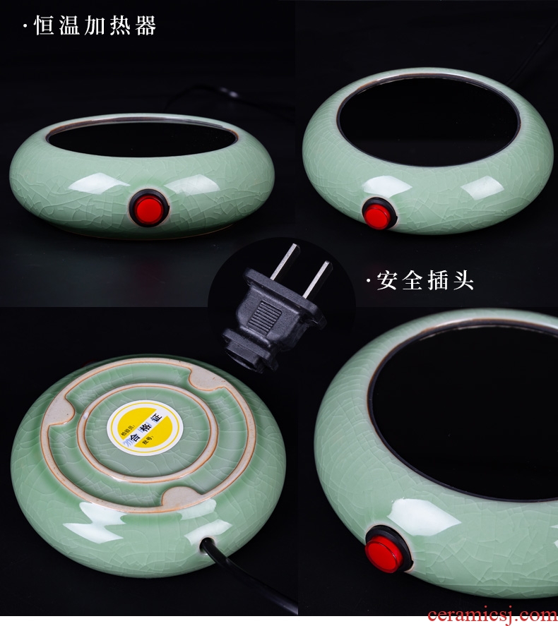 Jingdezhen ceramic temperature wine pot of wine suit green glaze hot hot wine warm hip home wine and rice wine liquor cup