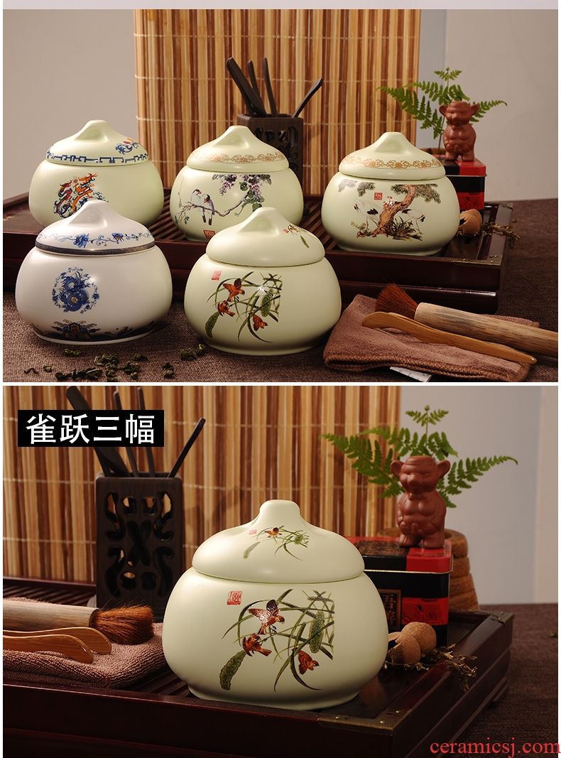 DH caddy ceramic seal tank storage POTS home two small storage tank jingdezhen medium tea cups