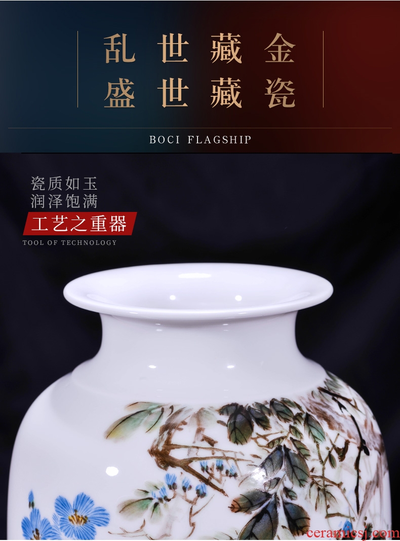 Jingdezhen ceramic painting birds and flowers in the vase furnishing articles new Chinese style office sitting room porch decoration craft gift