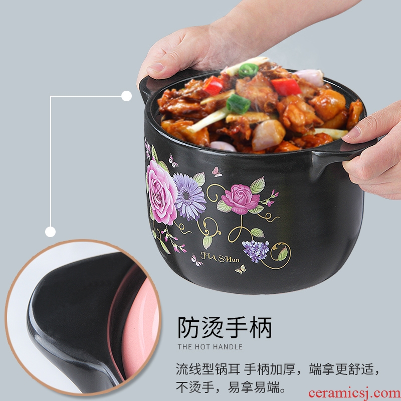 Small ceramic casserole stew pot of porridge with household health casserole high-temperature gas flame soup rice rice noodle simmering