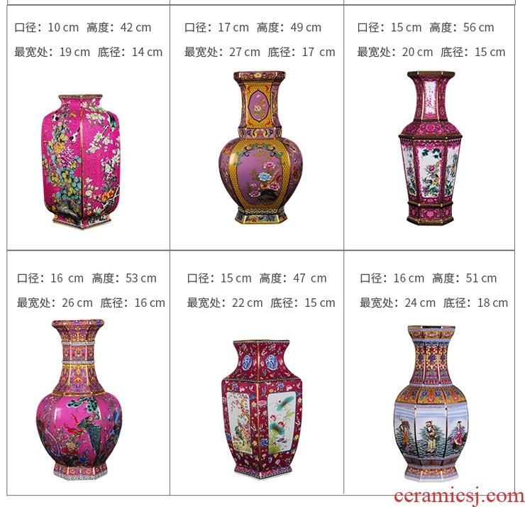 Jingdezhen ceramics high-grade imitation antique vase enamel powder enamel craft porcelain decorative furnishing articles