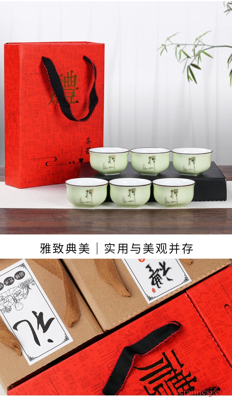 Tang yun tea gift boxed set kung fu small ceramic cups, teapots cup of blue and white porcelain hand-made sample tea cup host