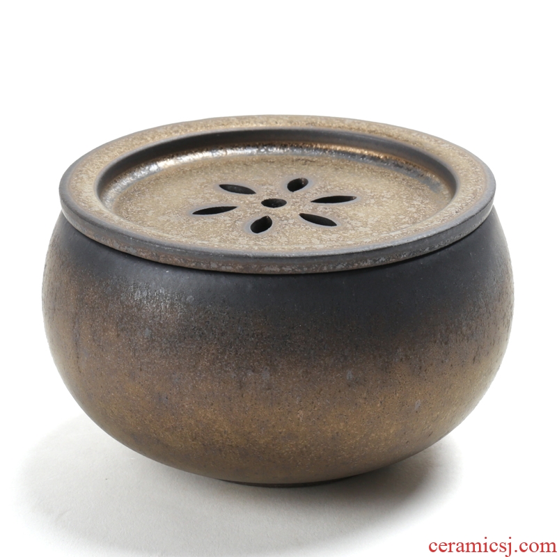 Restoring ancient ways is good source Japanese gold 秞 pot bearing tea wash with cover cup bowl type ceramic building water wash writing brush washer kung fu tea set