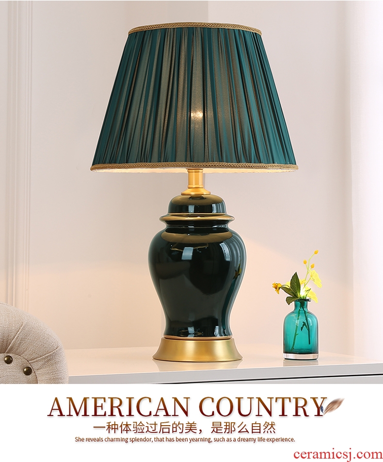 Europe type desk lamp lamp of bedroom the head of a bed creative contracted and contemporary American sweet romance adjustable warm light LED ceramic lamp