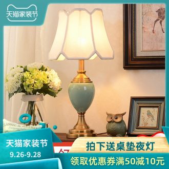 American bedroom berth lamp creative household contracted and contemporary study living room warm and creative ceramic lamp