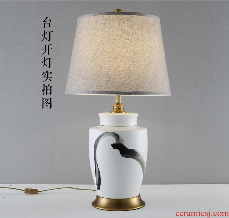 Large number of new Chinese style desk lamp ceramic decoration art study Chinese landscape contracted sitting room porch town house