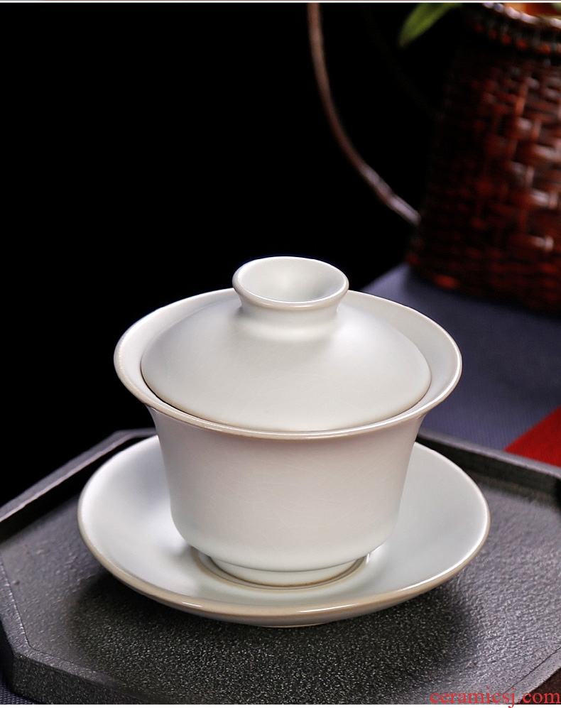 Tea seed your kiln three cup tureen kung fu tea set ceramic ice cracked plate can raise authentic big bowl hand grasp pot