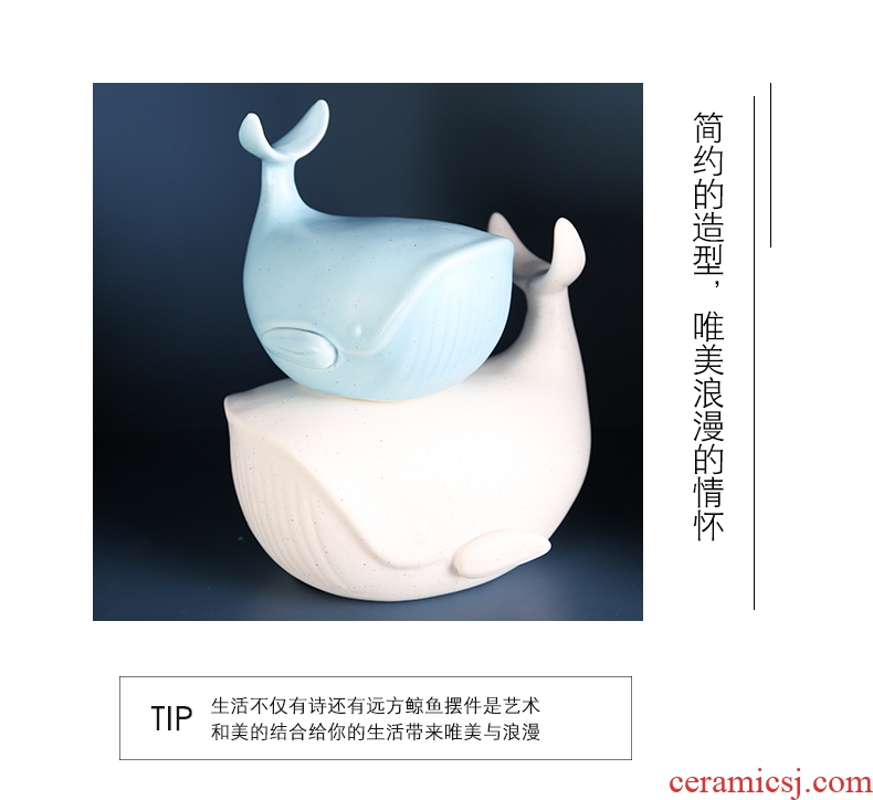 At northern ceramic whale furnishing articles household animal creative wedding gift for the sitting room the bedroom adornment ornament