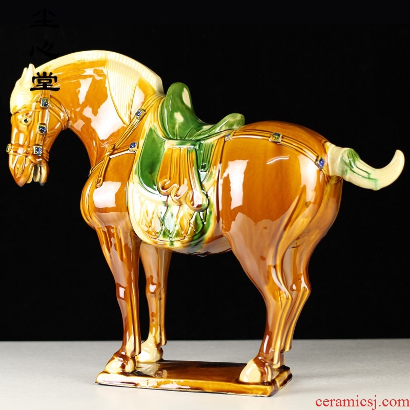 Dust heart tang sancai horse ceramic furnishing articles sitting room TV ark lucky decoration and home decoration arts and crafts