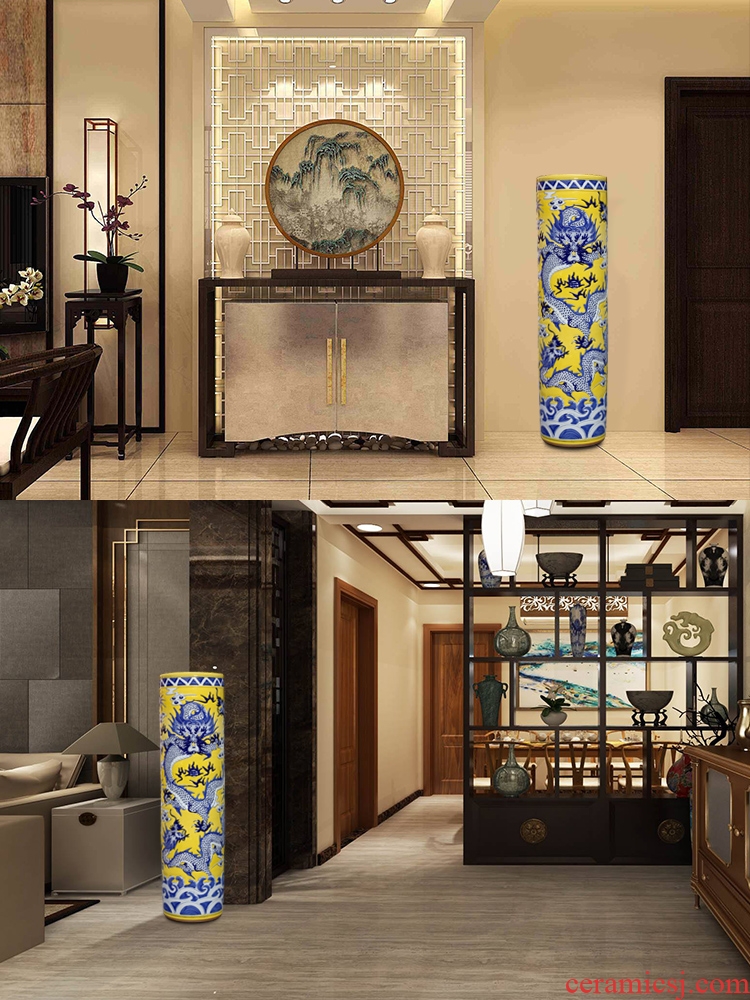 Jingdezhen of large vases, sitting room of Chinese style household decoration large three quiver hotel teahouse gift furnishing articles