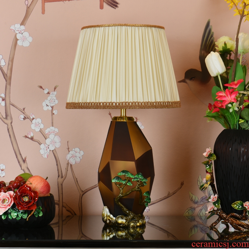 New Chinese style colored enamel porcelain lamp American Europe type restoring ancient ways the sitting room the bedroom villa luxury decorative lamps and lanterns of the head of a bed
