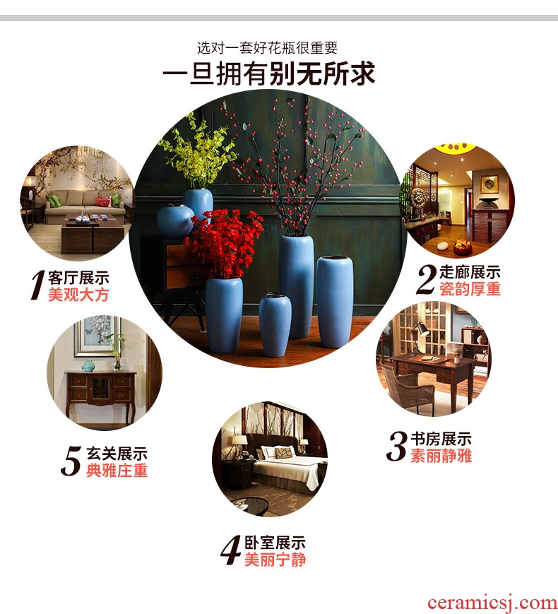 Lou qiao contemporary and contracted vase furnishing articles flower arranging large sitting room be born American retro jingdezhen ceramic flowers