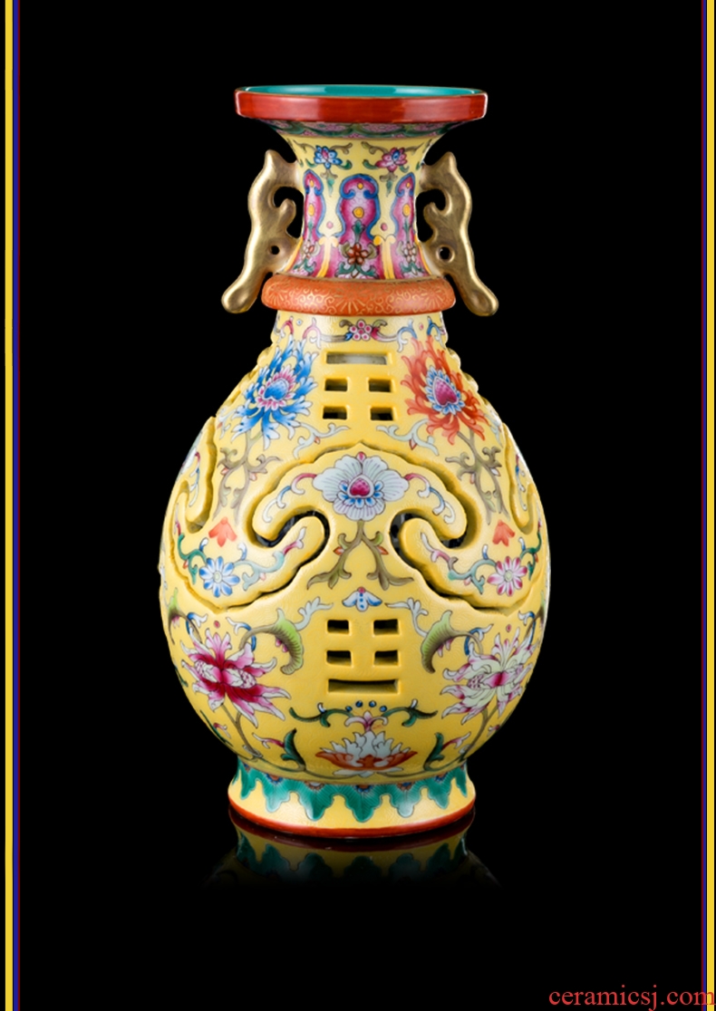 Better sealed kiln jingdezhen antique hand-painted famille rose porcelain vase furnishing articles sitting room floret bottle of new Chinese style art