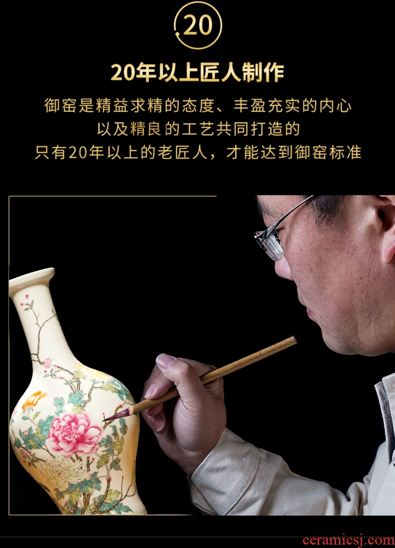 Better sealed kiln jingdezhen furnishing articles of new Chinese style household enamel porcelain vase hand-painted dish buccal bottle sitting room adornment