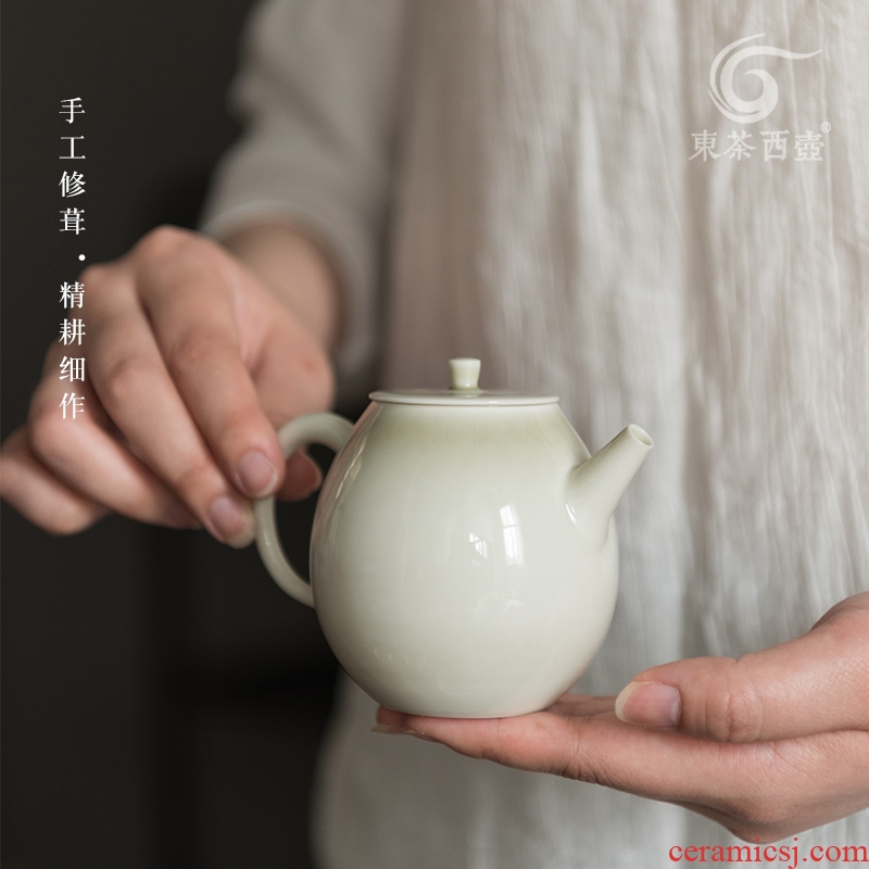 East west tea pot of ceramic teapot set home half manual plant ash a pot of six cups of kung fu tea set small set of restoring ancient ways