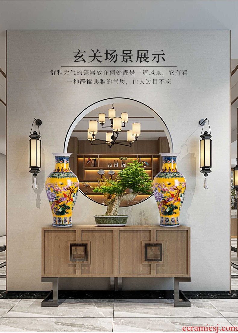 Jingdezhen ceramics of large vases, flower arrangement in modern Chinese style household living room TV cabinet porch is decorated furnishing articles