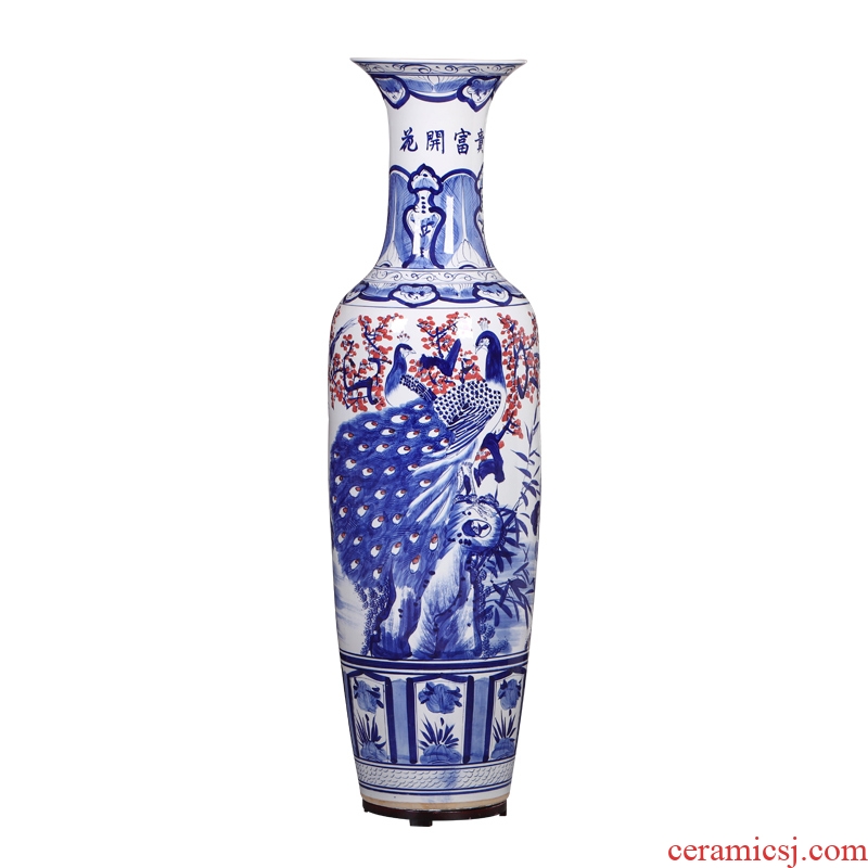 Jingdezhen ceramics hand-painted hotel opening moved into the sitting room of large blue and white porcelain vase furnishing articles furnishing articles
