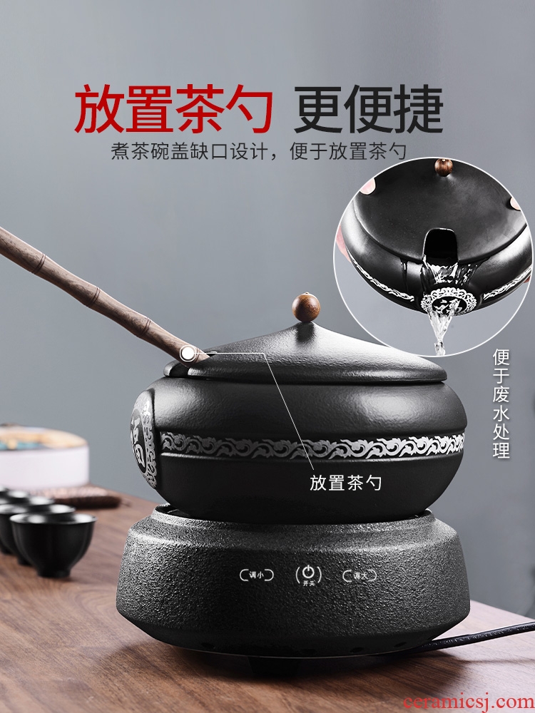 It still fang boiling tea ware ceramic electro-thermal TaoLu tea stove black pottery tea suit household black tea warm the teapot