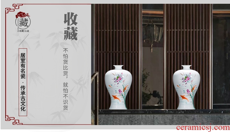 Jingdezhen ceramic vase famous hand-painted Chinese pomegranate thin foetus and exquisite furnishing articles home sitting room adornment flower arrangement