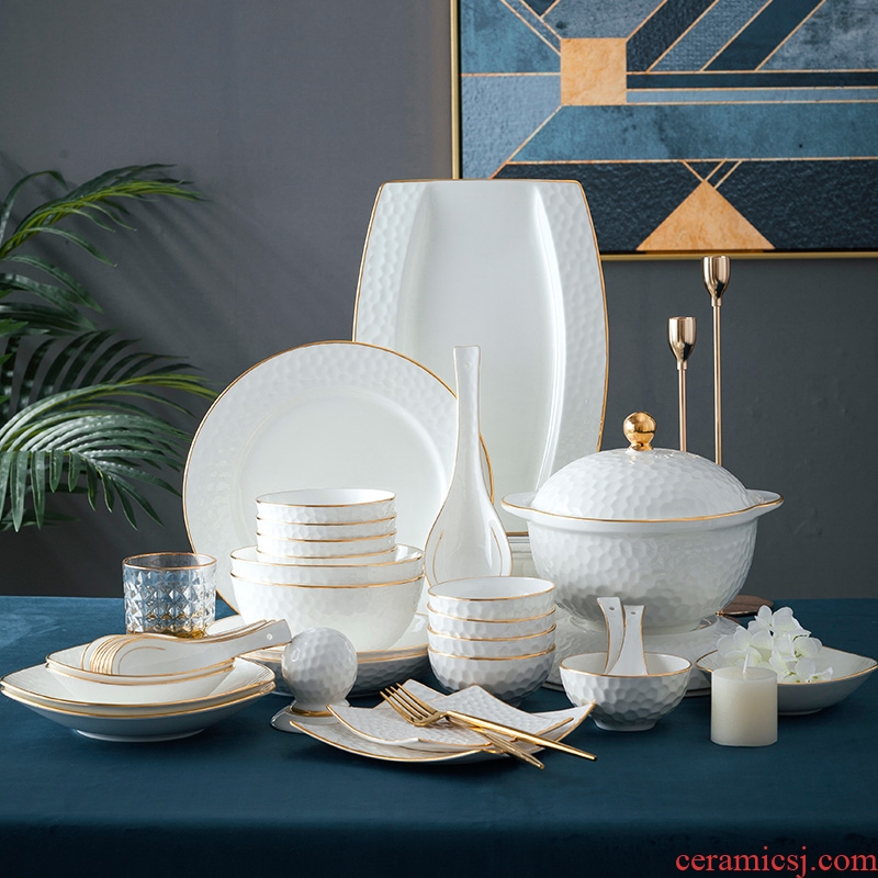 Fire color - home dishes suit high-grade bone China jingdezhen ceramics tableware dishes phnom penh golf DIY combination