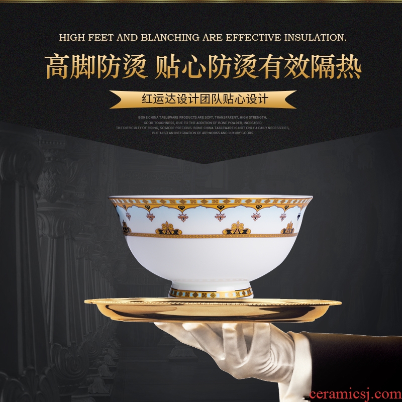 Nordic high-grade tableware suit household jingdezhen original personality dishes dishes wedding gift dishes suit