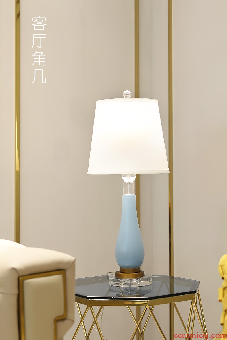 American light luxury copper lamp decoration ceramics art design all the sitting room is contemporary and contracted pure color bedroom lamps and lanterns of the head of a bed