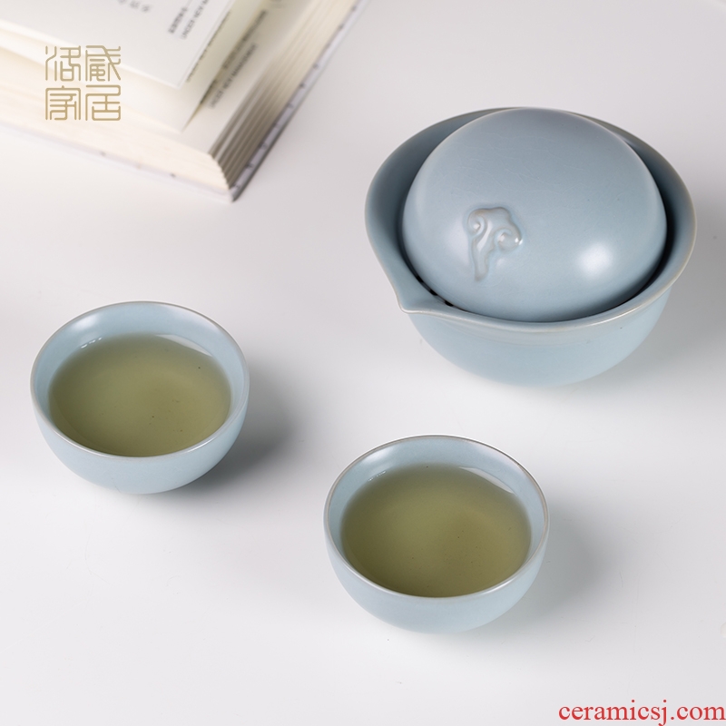 Your kiln crack cup a pot of 2 cup single portable travel hand grasp pot of jingdezhen ceramic kung fu tea set cup