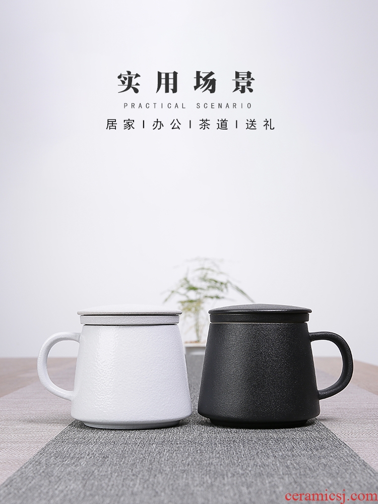 Ceramic filter tea cup tea cups to separate office cup home mark cup drink cup cup custom LOGO