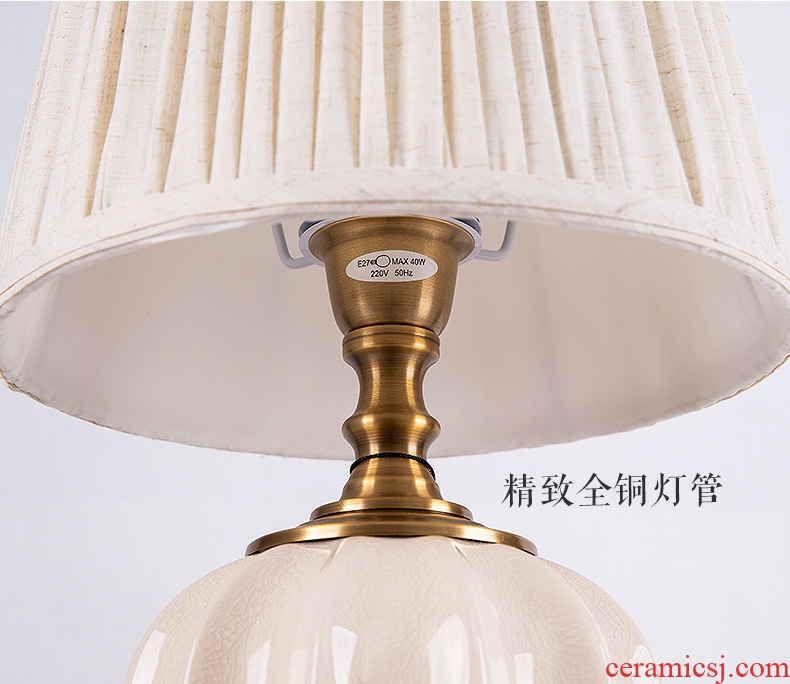 American desk lamp ceramic decoration art designer copper contemporary and contracted sitting room atmosphere all the head of a bed bedroom lamps and lanterns