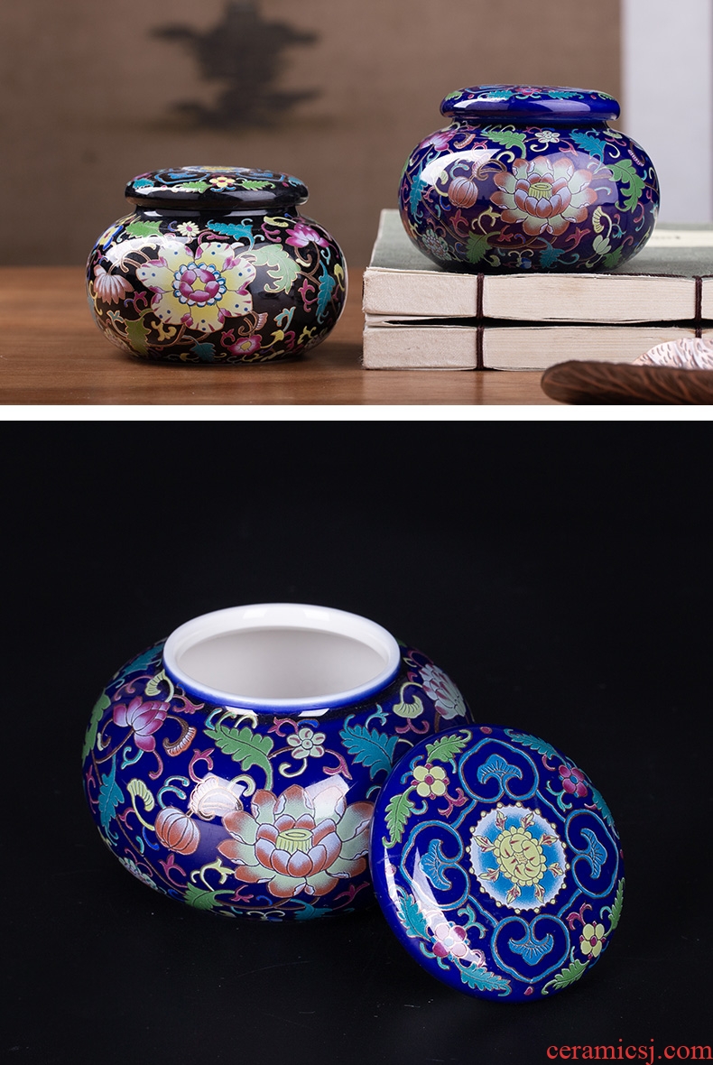Blower, enamel caddy ceramic mini sealed cans of jingdezhen tea service parts small tea POTS