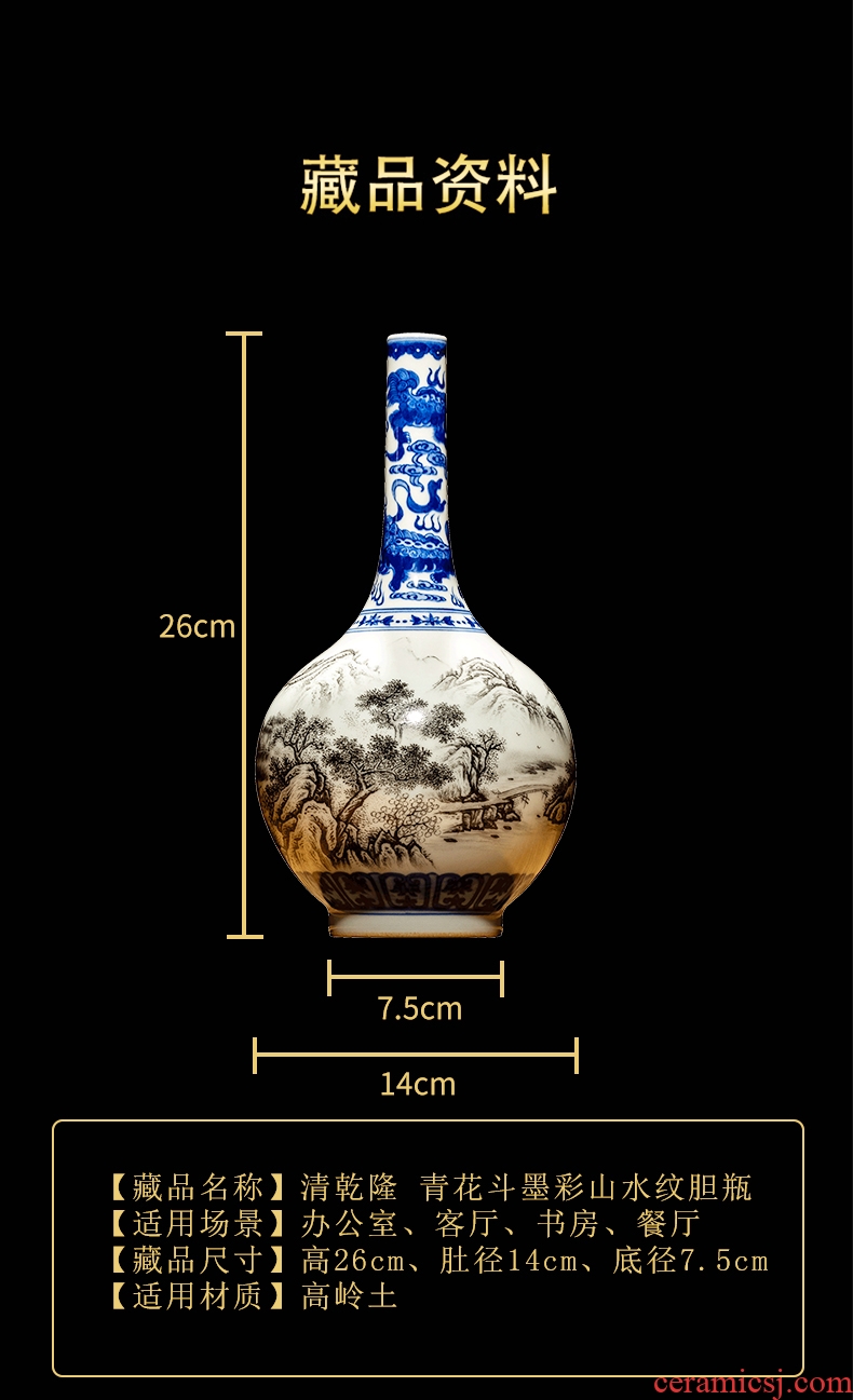 Better sealed kiln porcelain of jingdezhen ceramic floret bottle furnishing articles sitting room of Chinese style restoring ancient ways is rich ancient frame blue and white porcelain antique