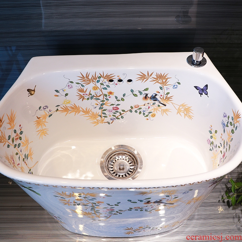 Million birds mop pool ceramic mop pool balcony household cleaning mop basin bathroom sink large toilet