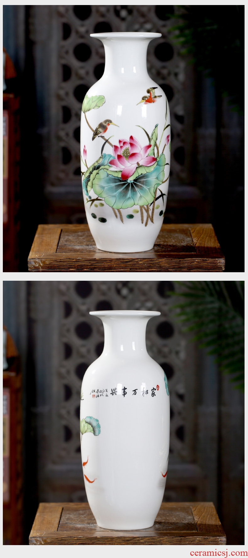 Jingdezhen Chinese pottery and porcelain vase sitting room place flower home wine ark adornment study craft vase