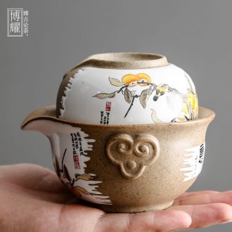 Bo yiu convenient travel tea set ceramic cups restoring ancient ways is a pot of a crack cup office contracted teapot