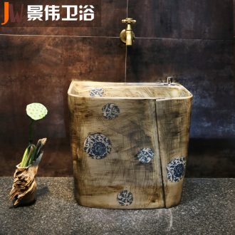 Blue and white art JingWei mop pool ceramic wash mop pool restoring ancient ways of household toilet floor mop pool