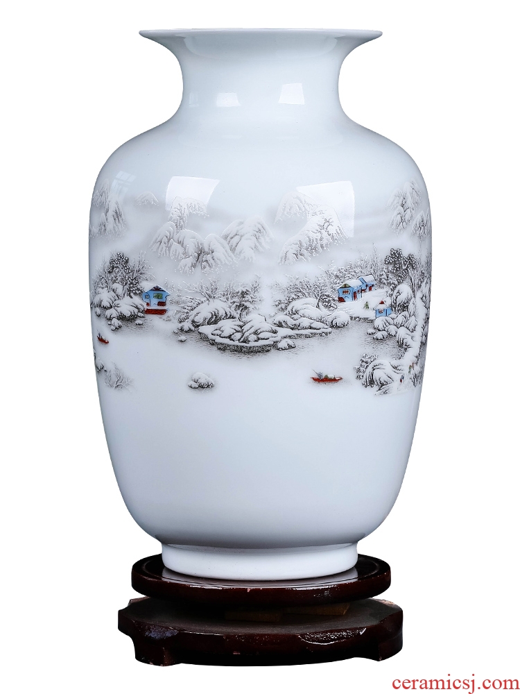 Jingdezhen ceramic vase Chinese penjing dried flower arranging flowers sitting room adornment antique household porcelain wine accessories