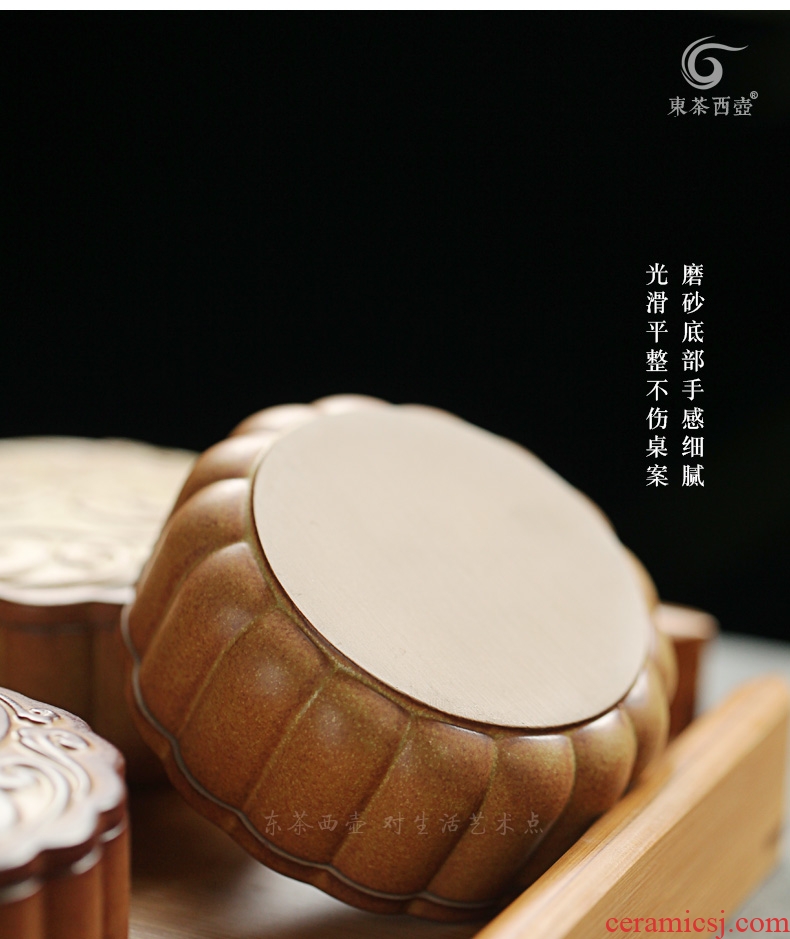 East west tea pot of ceramic tea pot seal pot home creative warehouse travel portable tea boxes of moon cakes trumpet