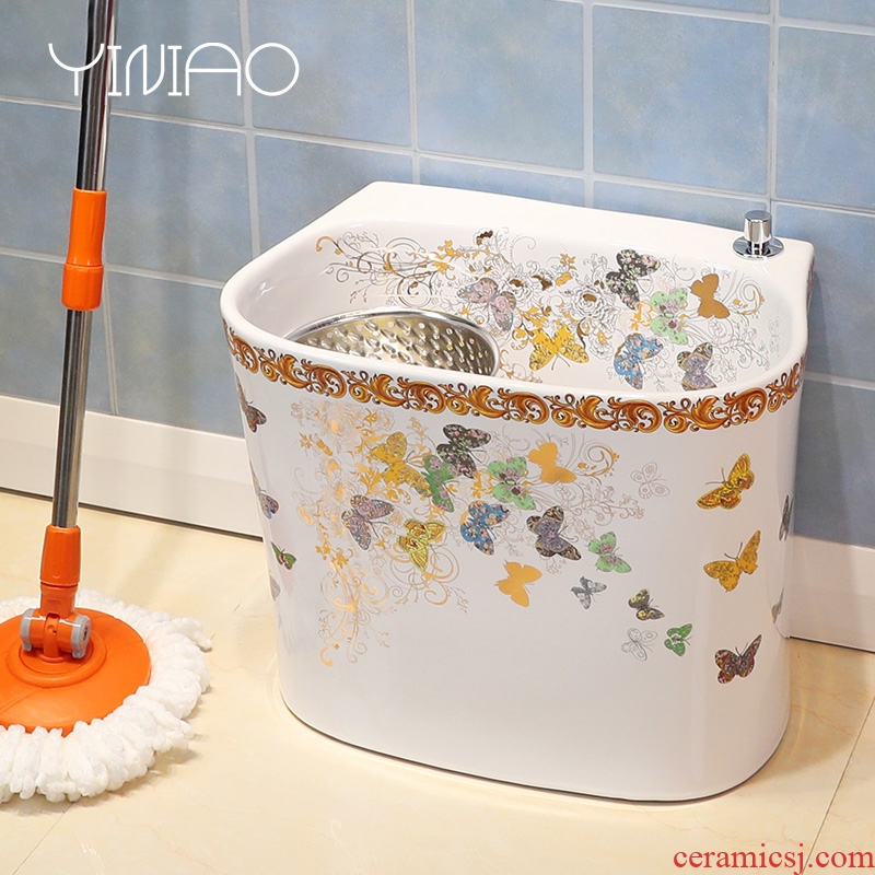 Million birds balcony art contracted to wash the mop pool mop pool mop basin bathroom large ceramic mop pool