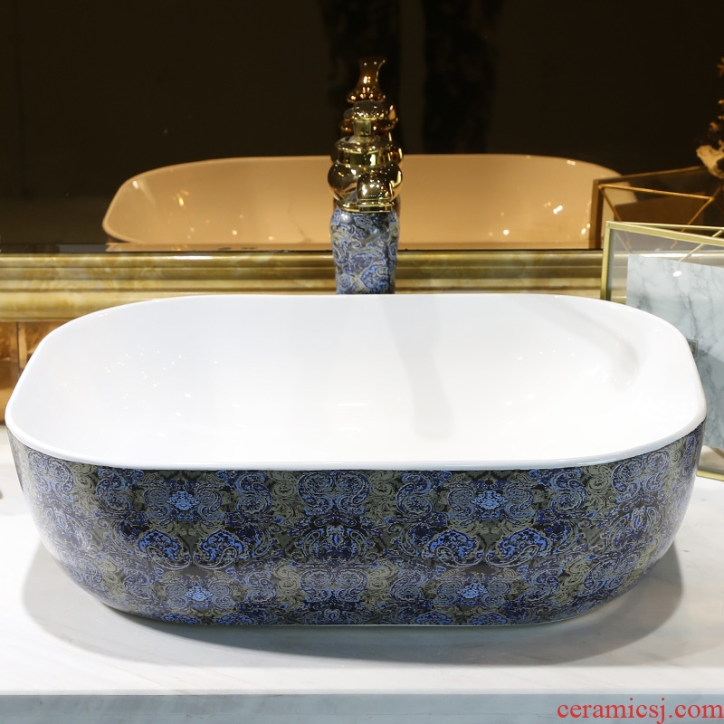 Million birds jingdezhen ceramic stage basin art circle pattern sink bathroom sinks restoring ancient ways