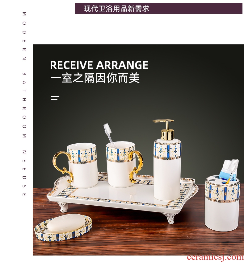 Creative european-style gargle six woolly contracted bathroom articles for use that wash gargle suit wedding gifts gifts